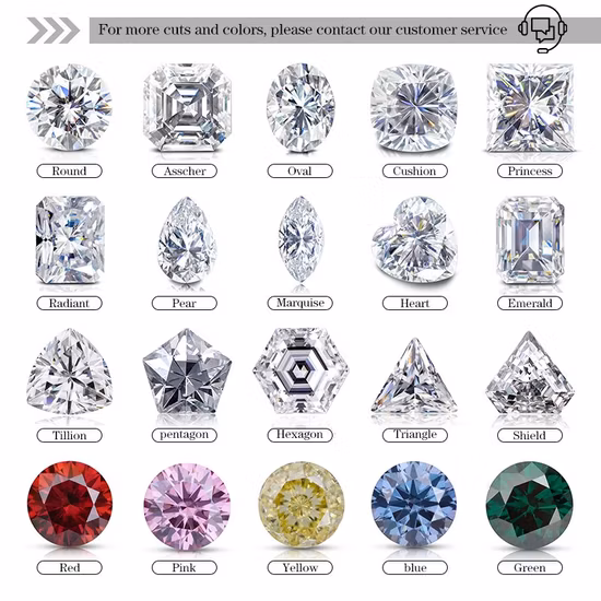 Provence Gems Fantasia Almofada Alongada Gelo Triturado Corte Moissanite Pedras Soltas Vvs Def Cor Pedra Moissanite à Venda