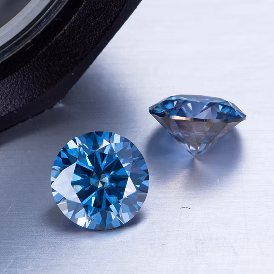Messi Gems Cor Revestida Moissanite Safira Cor Azul Moissanite