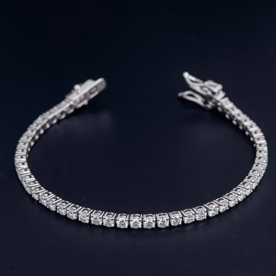3mm Def Moissanite Diamond Tennis Bracelet 7inch 16cm Wist Tennis Bracelet Silver 925 for Women