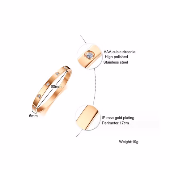 Pulseira aberta de aço inoxidável personalizada de fábrica, proteção ambiental, galvanoplastia, anti